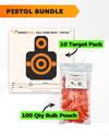 Pistol Practice 10 Target Pack + TargetTack® 100 Qty 1-Inch Bulk Pouch Bundle