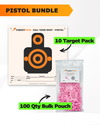 Pistol Practice 10 Target Pack + TargetTack® 100 Qty 1-Inch Bulk Pouch Bundle