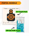 Pistol Practice 10 Target Pack + TargetTack® 100 Qty 1-Inch Bulk Pouch Bundle