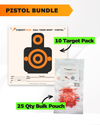 Pistol Practice 10 Target Pack + TargetTack® 25 Qty 1-Inch Bulk Pouch Bundle