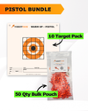 Pistol Practice 10 Target Pack + TargetTack® 50 Qty 1-Inch Bulk Pouch Bundle