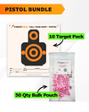 Pistol Practice 10 Target Pack + TargetTack® 50 Qty 1-Inch Bulk Pouch Bundle