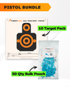 Pistol Practice 10 Target Pack + TargetTack® 50 Qty 1-Inch Bulk Pouch Bundle