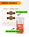 Pistol Practice 10 Target Pack + TargetTack® 100 Qty 1-Inch Bulk Pouch Bundle