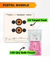 Pistol Practice 10 Target Pack + TargetTack® 100 Qty 1-Inch Bulk Pouch Bundle