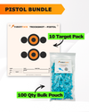 Pistol Practice 10 Target Pack + TargetTack® 100 Qty 1-Inch Bulk Pouch Bundle
