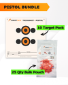 Pistol Practice 10 Target Pack + TargetTack® 25 Qty 1-Inch Bulk Pouch Bundle