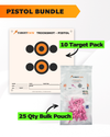 Pistol Practice 10 Target Pack + TargetTack® 25 Qty 1-Inch Bulk Pouch Bundle