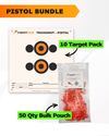 Pistol Practice 10 Target Pack + TargetTack® 50 Qty 1-Inch Bulk Pouch Bundle