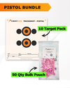 Pistol Practice 10 Target Pack + TargetTack® 50 Qty 1-Inch Bulk Pouch Bundle