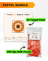Pistol Practice 10 Target Pack + TargetTack® 100 Qty 1-Inch Bulk Pouch Bundle