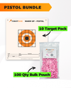 Pistol Practice 10 Target Pack + TargetTack® 100 Qty 1-Inch Bulk Pouch Bundle