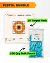 Pistol Practice 10 Target Pack + TargetTack® 100 Qty 1-Inch Bulk Pouch Bundle