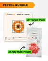 Pistol Practice 10 Target Pack + TargetTack® 25 Qty 1-Inch Bulk Pouch Bundle