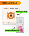 Pistol Practice 10 Target Pack + TargetTack® 25 Qty 1-Inch Bulk Pouch Bundle