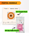 Pistol Practice 10 Target Pack + TargetTack® 50 Qty 1-Inch Bulk Pouch Bundle