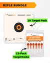 Precision Rifle Practice Target 10-Pack + 1-Inch TargetTack® 12-Pack Bundle