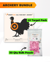 Archery Practice 10 Target Pack + TargetTack® 50 Qty 1-Inch Bulk Pouch Bundle